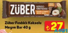 ZÜBER FINDIKLI KAKAOLU MEYVE BAR 40 G
